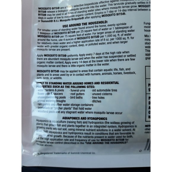 Mosquito Bits SUMMIT CHEMICAL CO 117-6 30OZ Bag - Picture 4 of 9